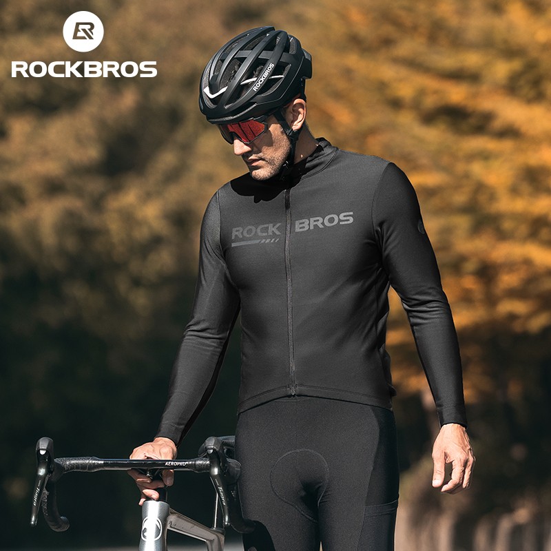 ROCKBROS Men’s Wind-proof Cycling Jacket Long Sleeve w/Full Zipper & Rear Pocket