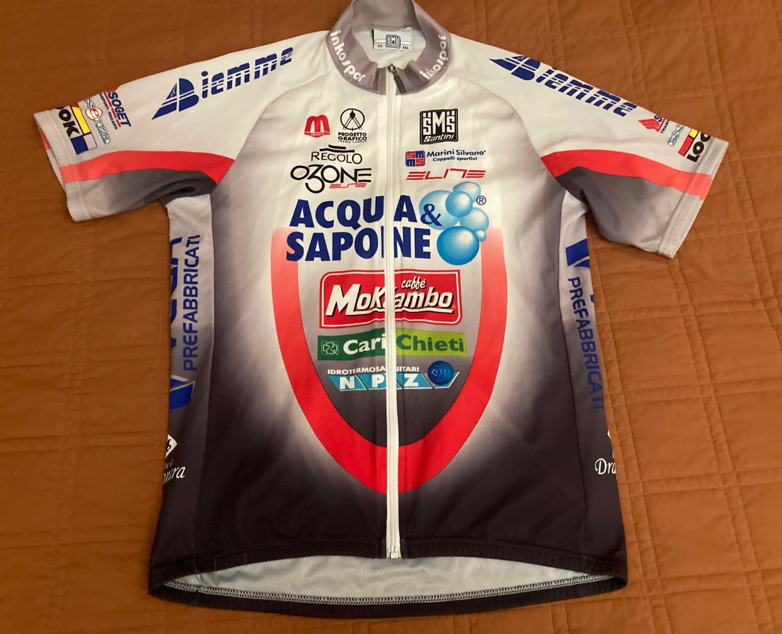 Santini SMS Biemme Inkospor Sponsor Full Zip Cycling Jersey – Italy – Men’s XXL