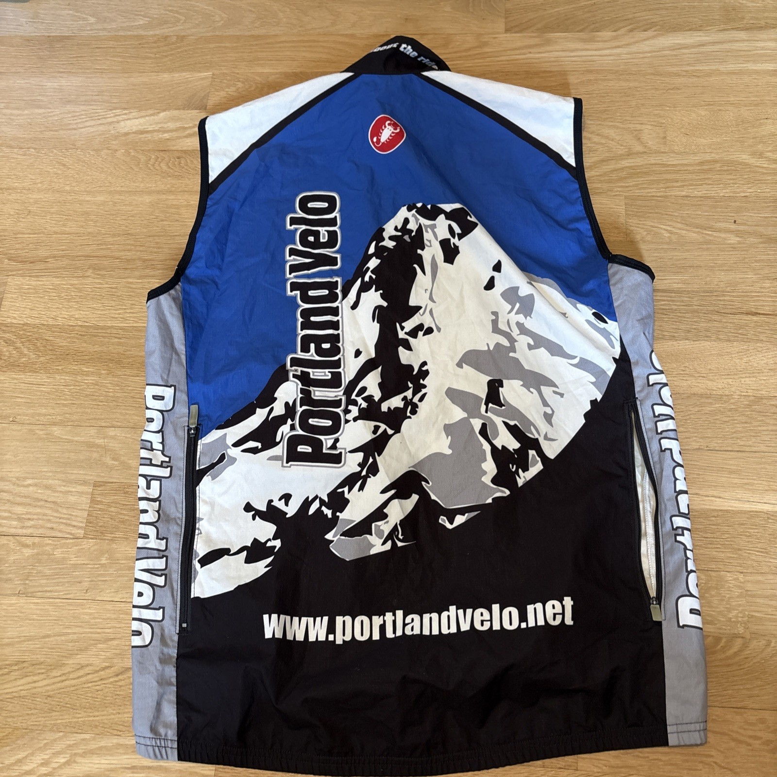 Castelli Cycling Vest Adult XL Portland Velo Graphic racing Full Zip Windbreaker