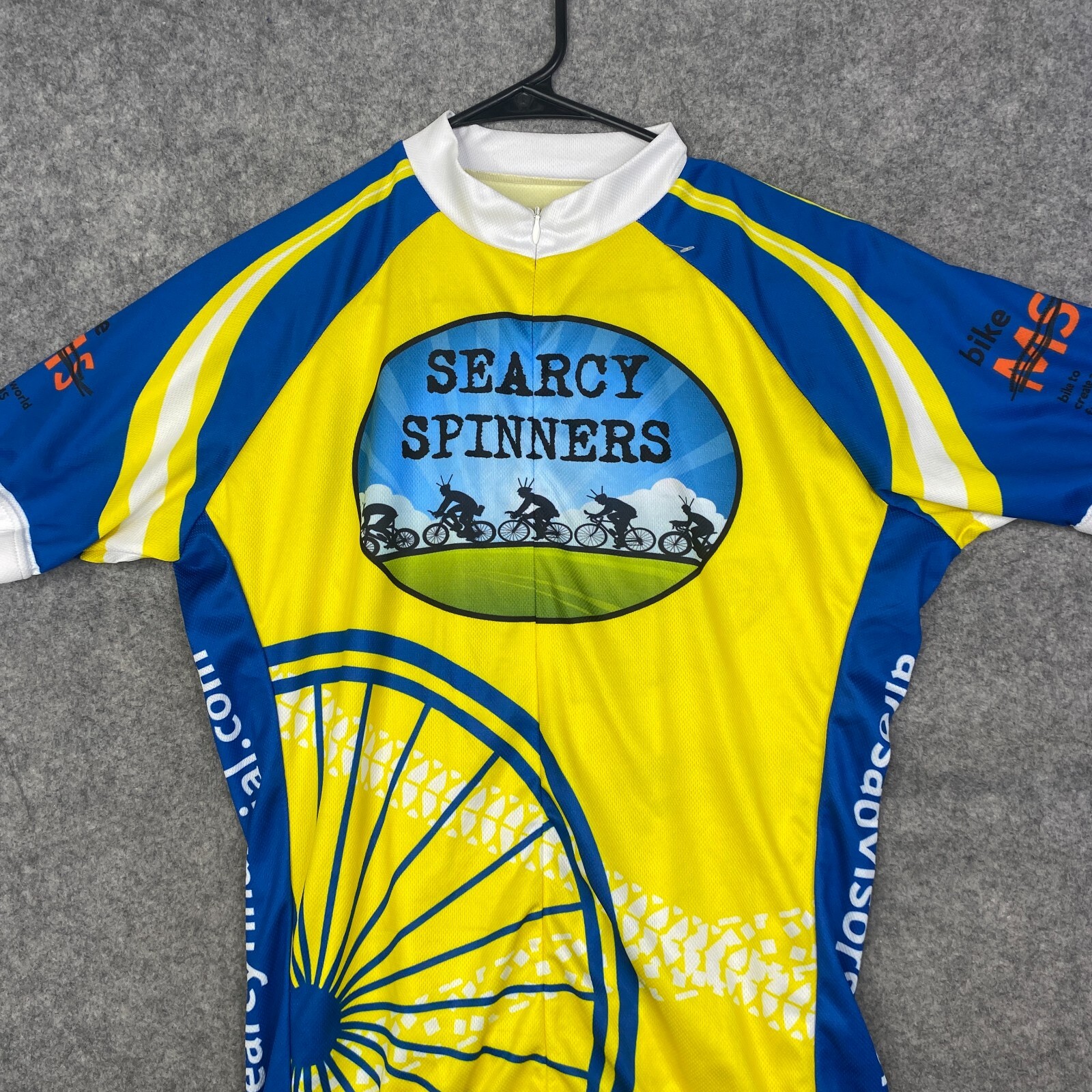 Peak 1 Sports Cycling Jersey 1/2 Zip Men’s Medium Searcy Spinner Yellow