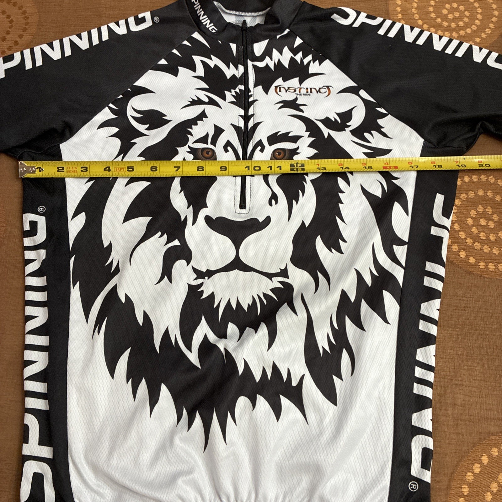 MADD Dogg Athletics Spinning Cycling Jersey Sz Small Black White Lion Graphic