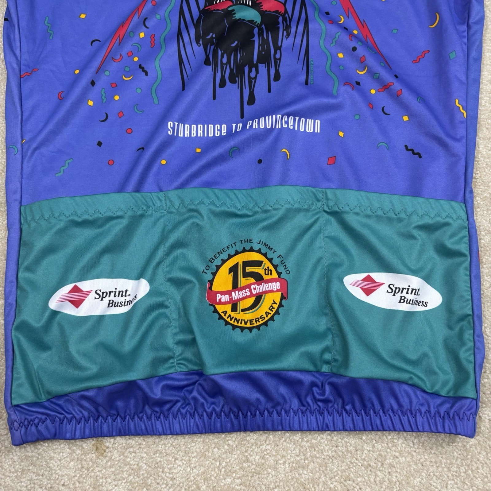 Vintage 1994 Pan-Mass Cycling Jersey VOmax Adult Sz 4 Massachusetts 90s Retro