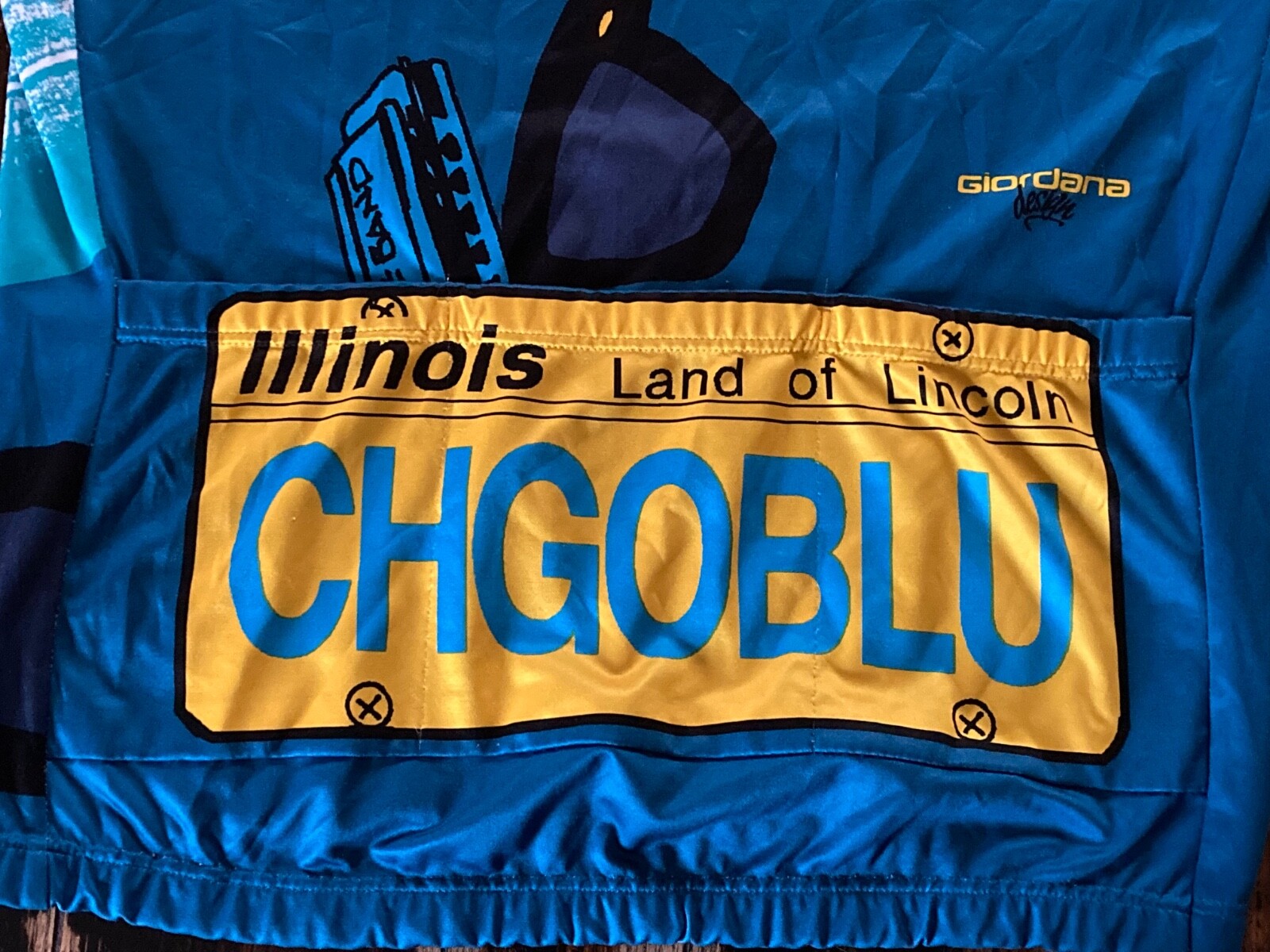 Vtg Giordana Illinois Lincoln Marine Band Blues Brothers Italy Cycling Jersey XL