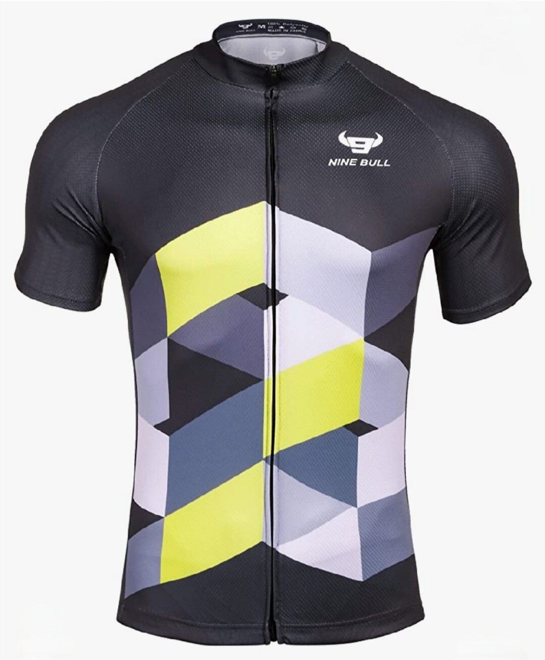 XXL Nine Bulls Adult Cycling Top Elastic Waist Bottle Pkts Full Zip Short Sleeve