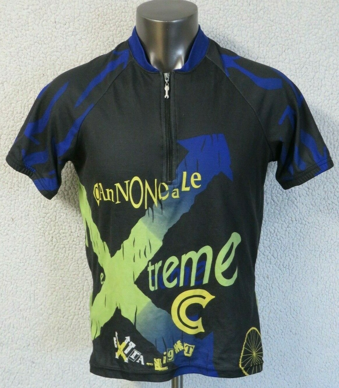 Mens Vintage Cannondale 1/2 Zip Made In USA Cycling Jersey Xtreme Extra Light L