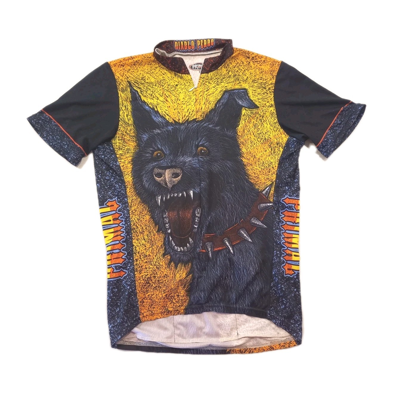 Primal Wear Cycling Jersey Shirt Mens Size M DIABLO PERRO Dog Devil Wolf Loud