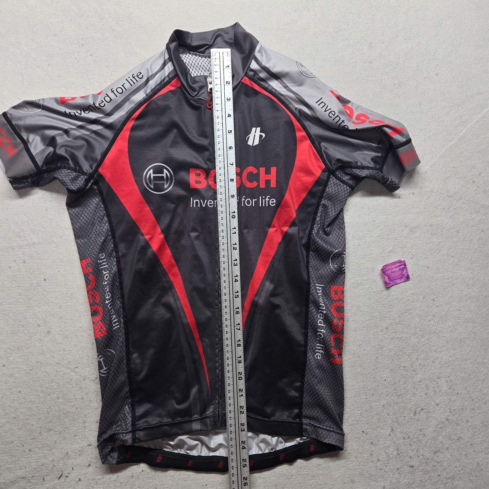 Bosch Cycling Jersey Stretch Shirt Full Zip Short Sleeve Adult Men’s S Small