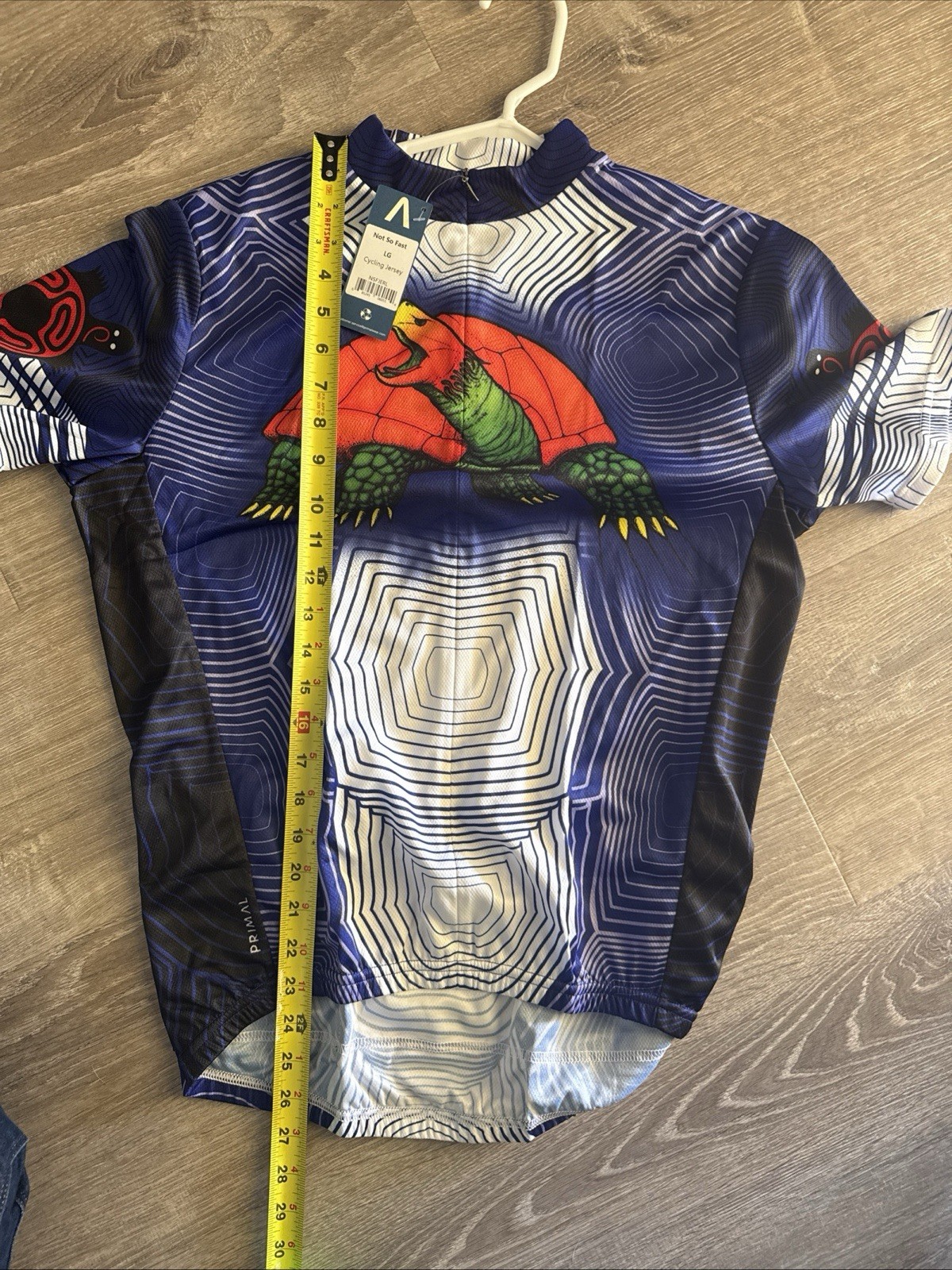 Primal Not So Fast Snapping Turtle NWT Cycling Jersey Men’s L 3/4 Zip Pockets
