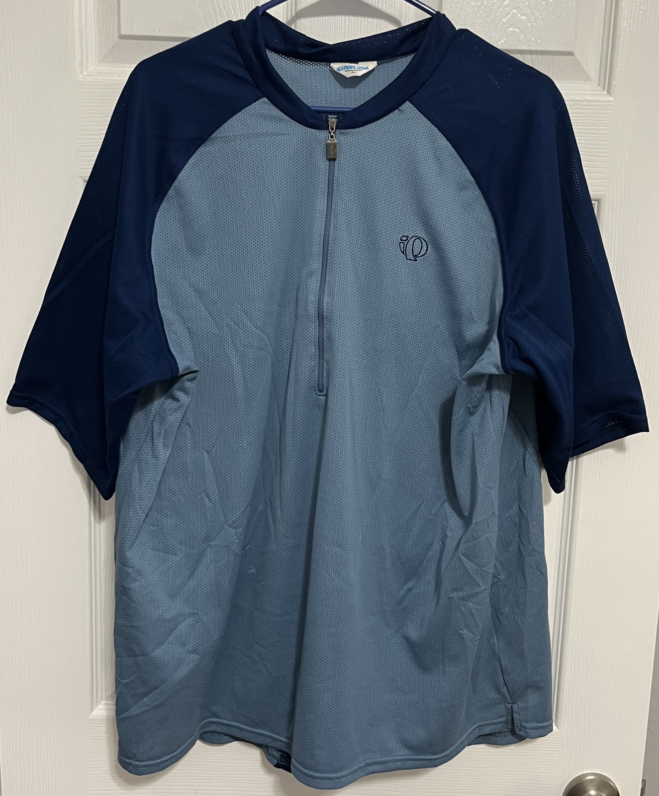 Pearl Izumi Men’s XL Blue Navy Quarter Zip Cycling Jersey Mesh Short Sleeve