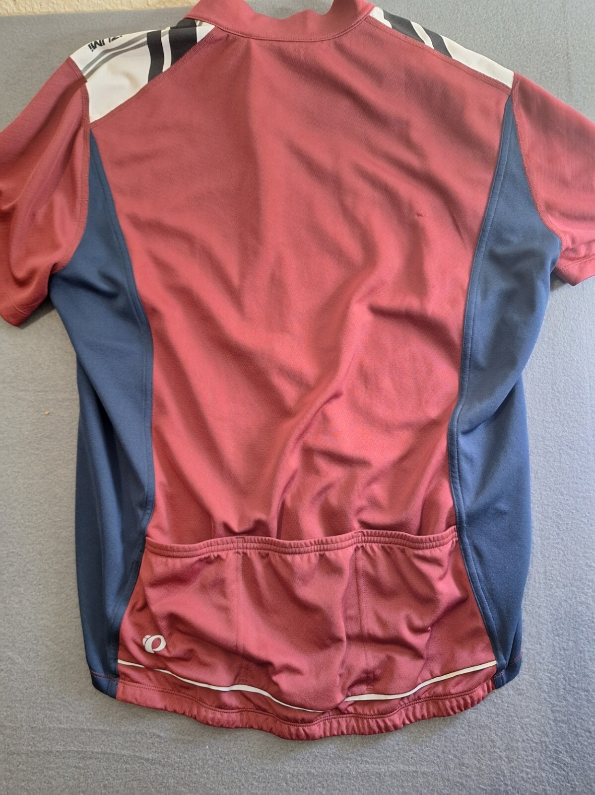 Pearl Izumi Womens Cycling Jersey Maroon/Blue 1/2 Zip Short Sleeve Size Large