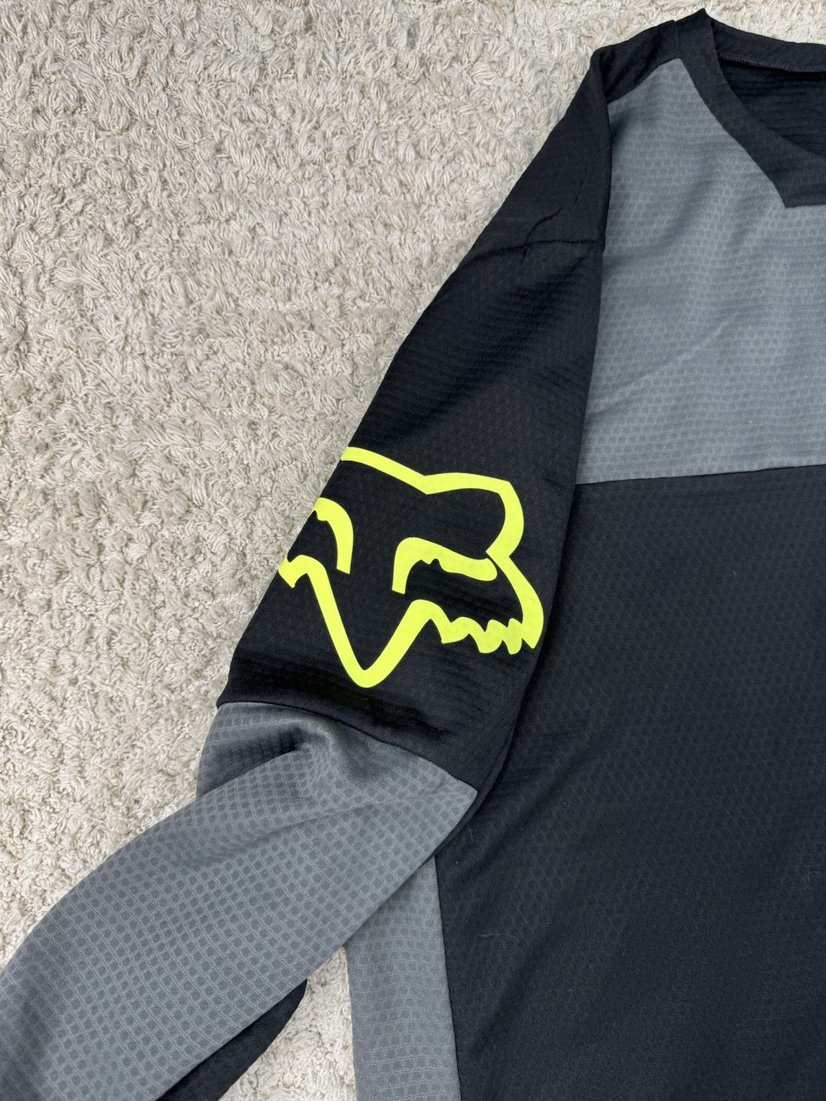 Men’s Fox Defend Gray Long Sleeve MTB Downhill Casual Cycling Jersey Logo
