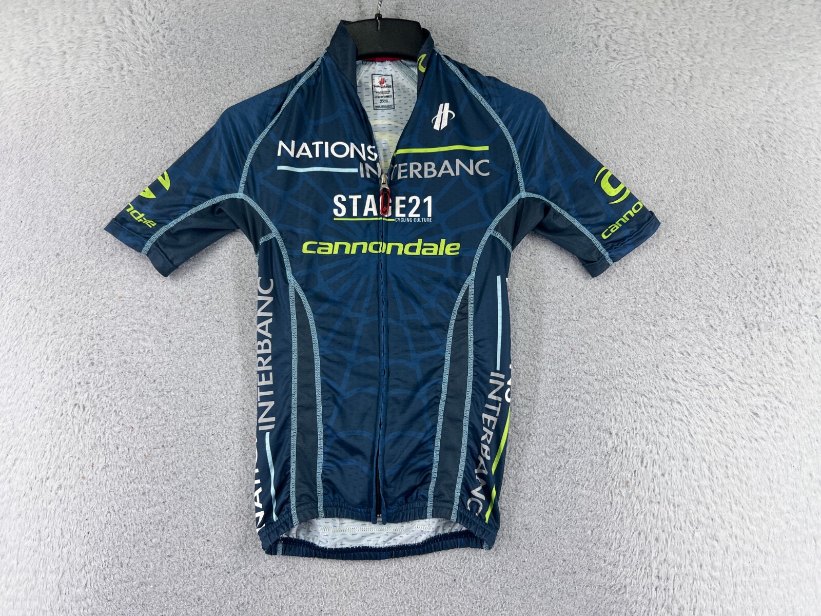 Hincapie Cycling Jersey Adult 2XS XXS Blue Full Zip Short Sleeve Polyester