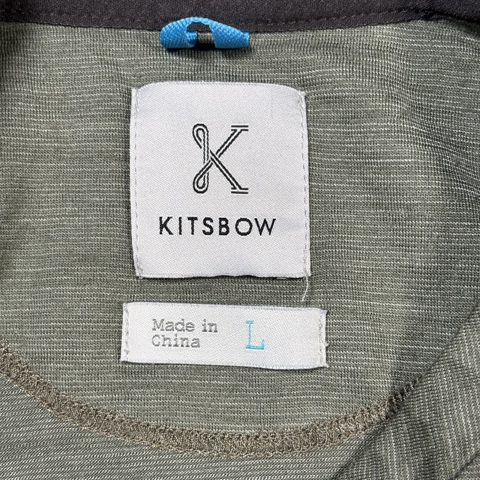 Kitsbow Kyber Collared Henley Shirt Men’s Large Heather Green Merino Wool Holes