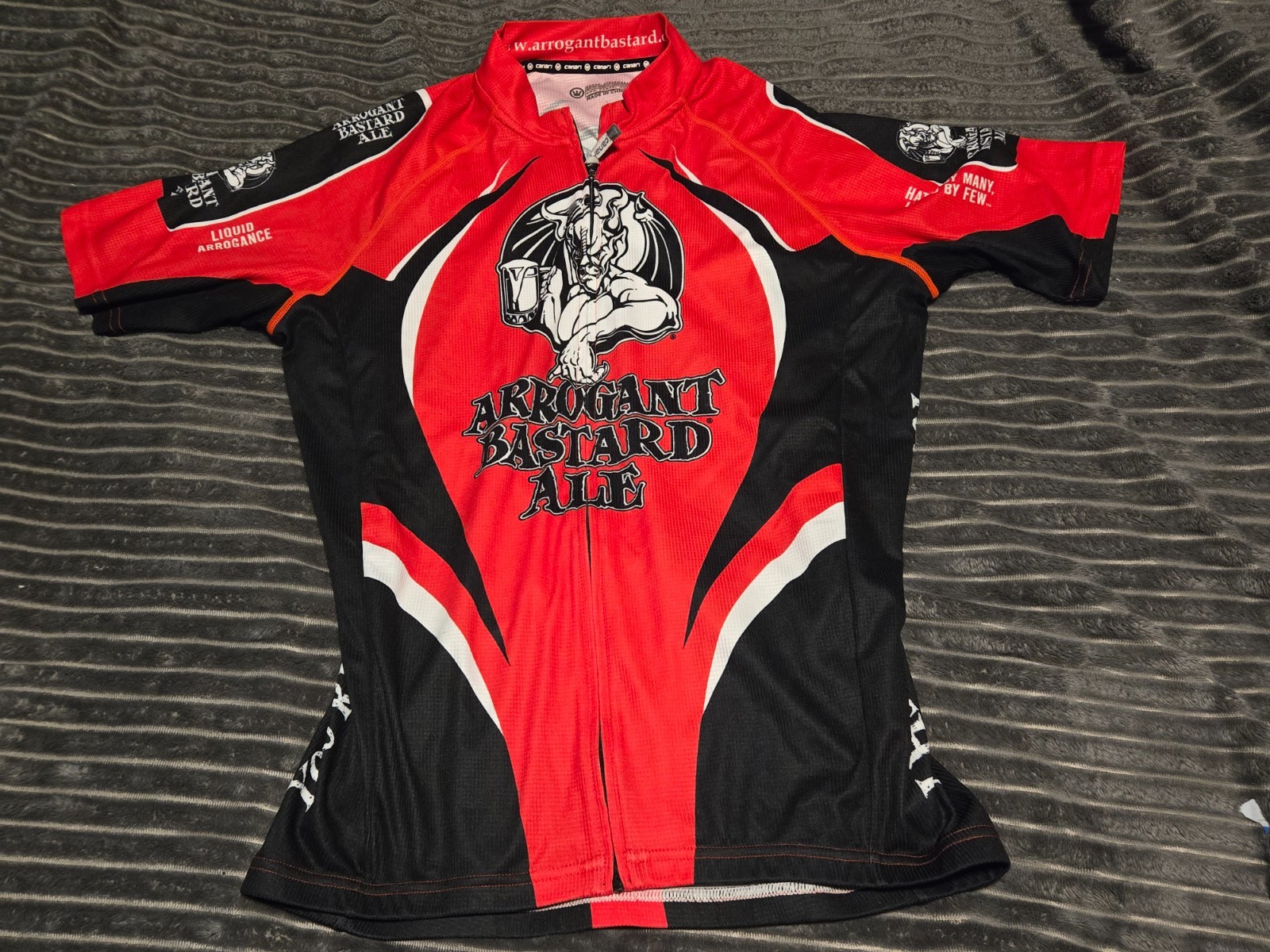 Canari Arrogant Bastard Ale Stone Brew full Zip Cycling Jersey Shirt Mens Medium