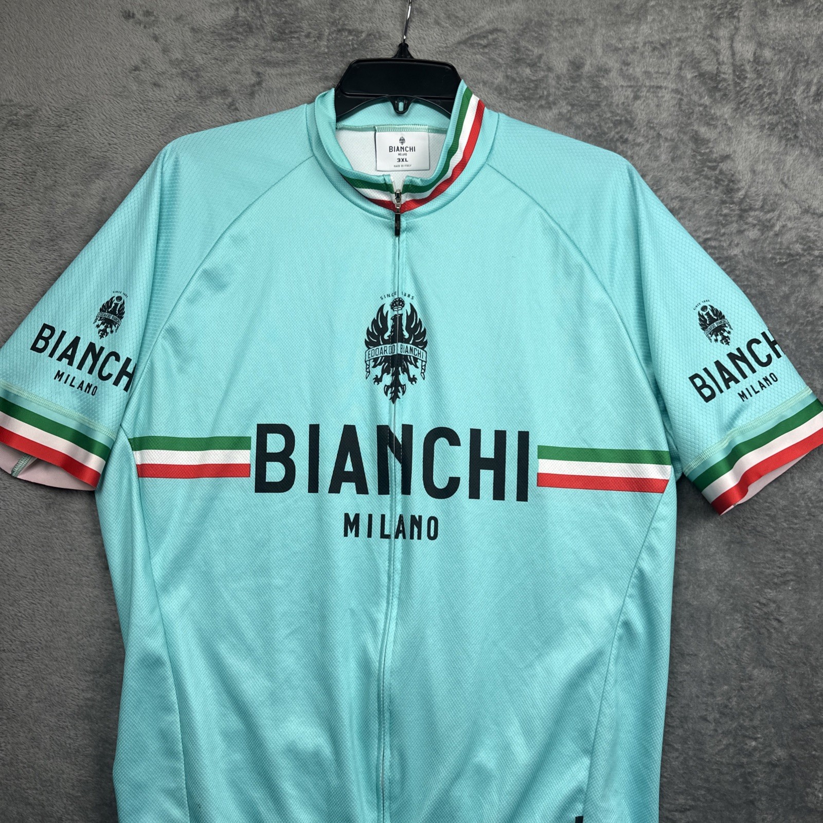 Bianchi Milano Isalle Celeste Cycling Jersey Men’s Large US Inch Short Sleeve