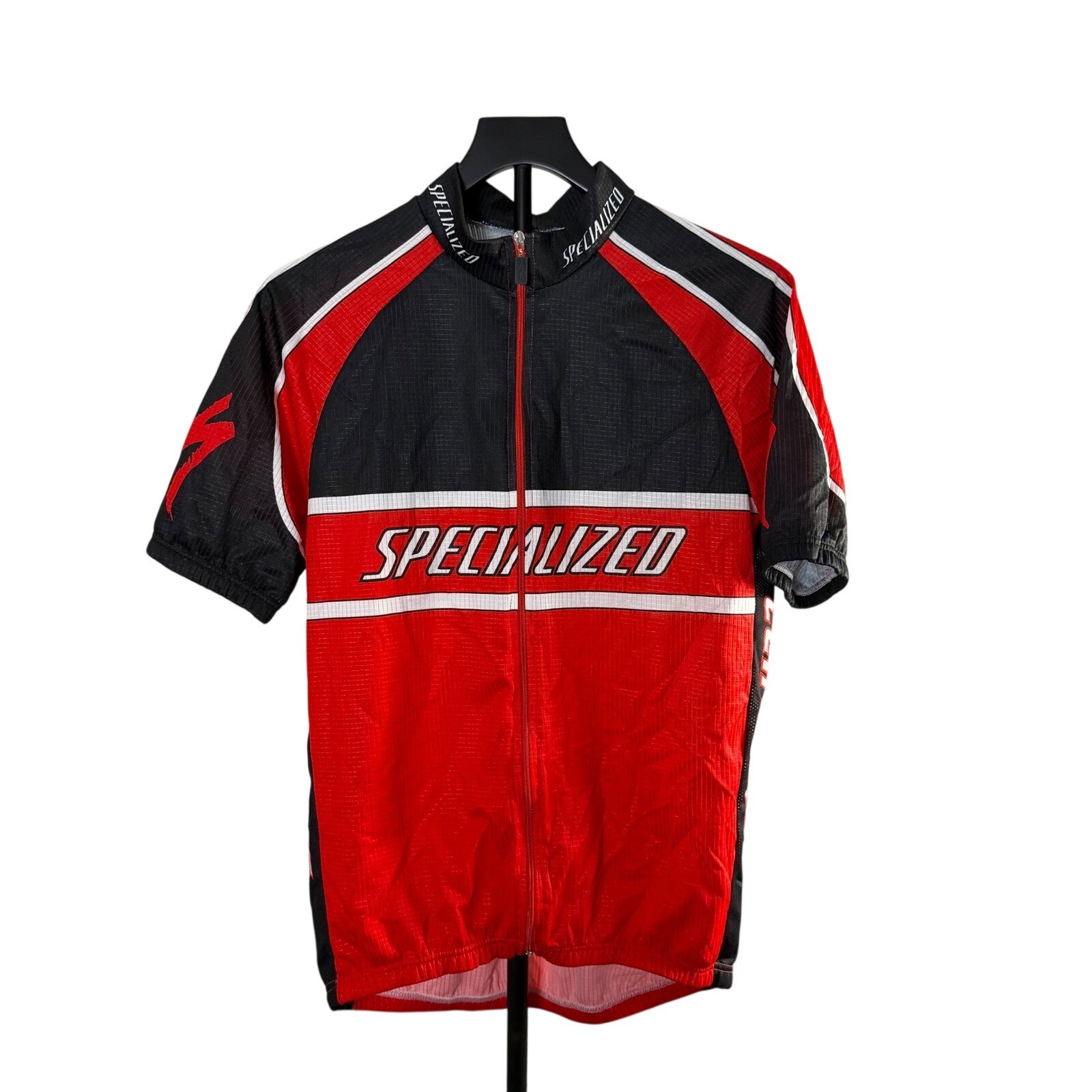 Specialized Mens Cycling Jersey Red Black Full Zip Short Sleeve XL-5