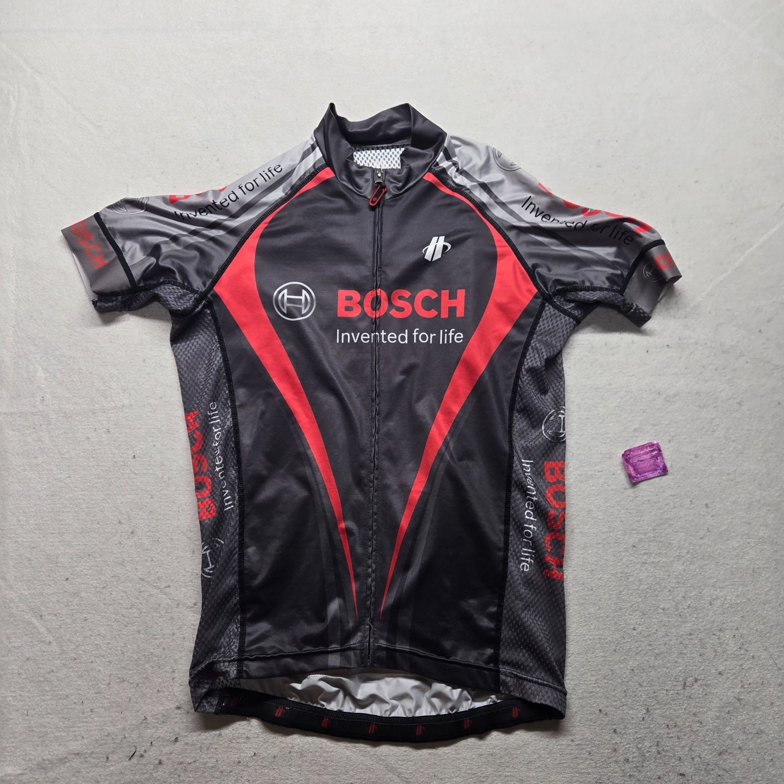 Bosch Cycling Jersey Stretch Shirt Full Zip Short Sleeve Adult Men’s S Small