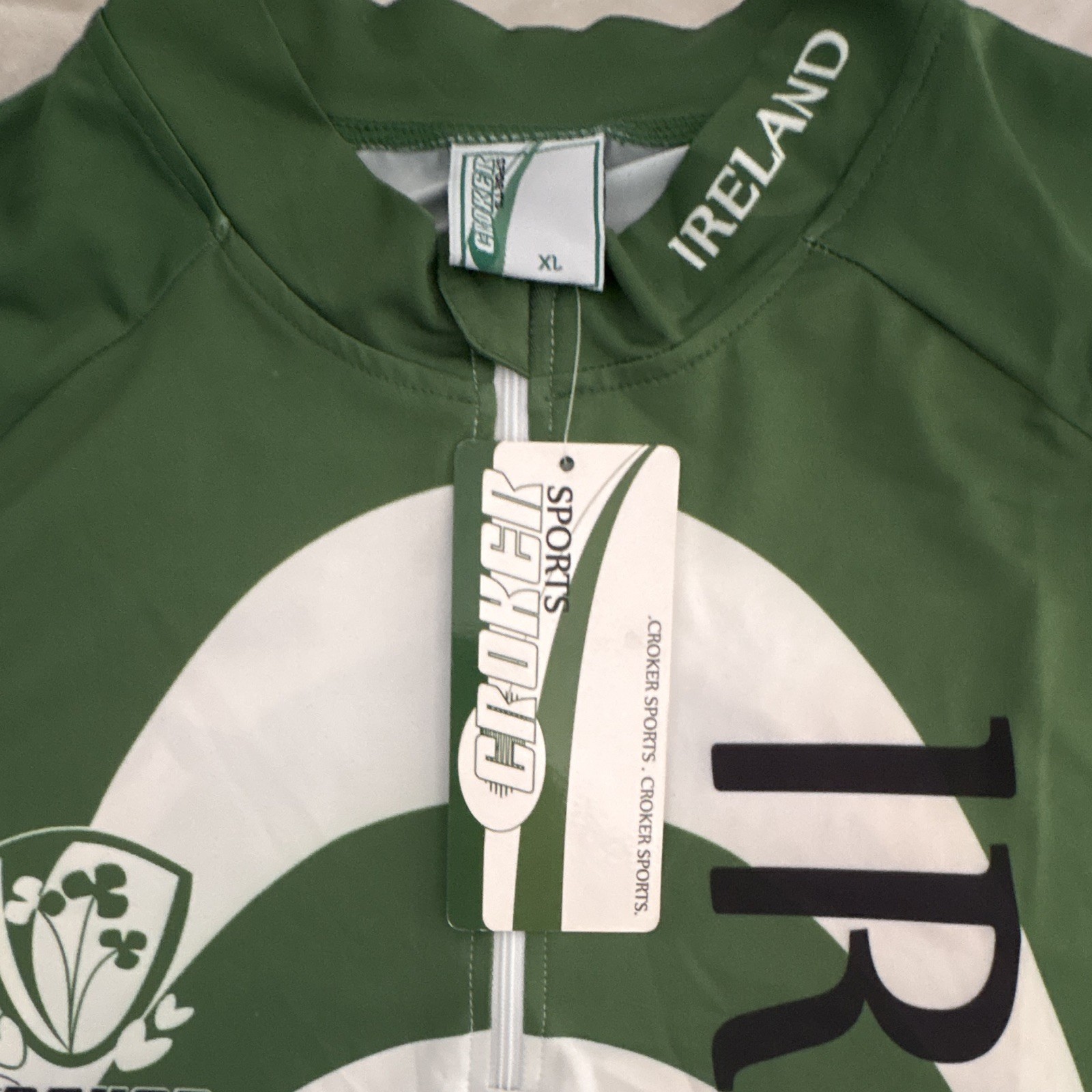 Croker Sports Ireland Cycling Jersey XL Short Sleeve Zip Pockets