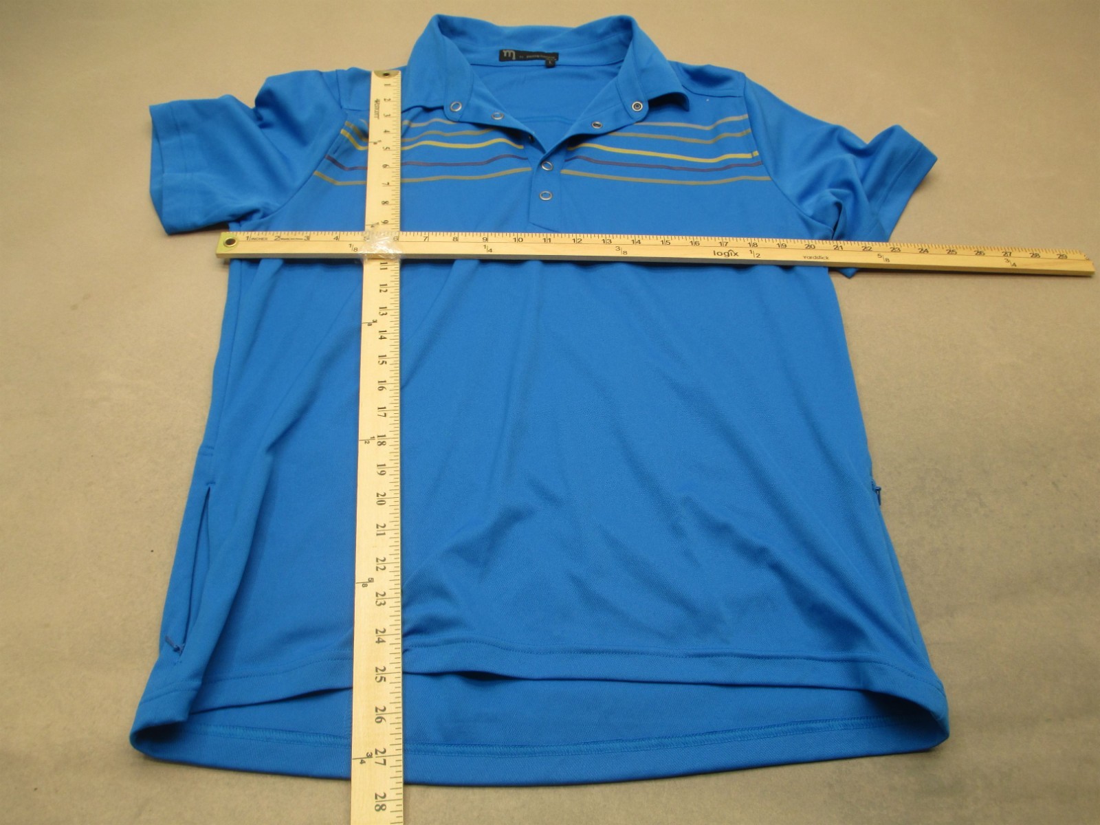 Novara Size L Mens Blue Cycling Short Sleeve Collared Activewear Sport Polo 193