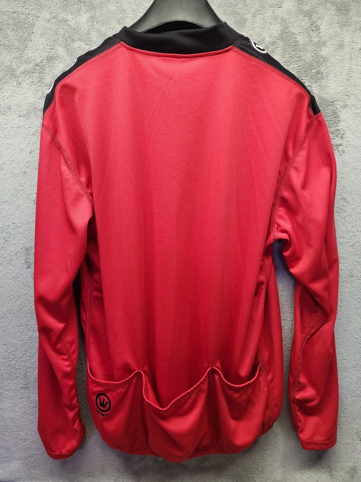 Canari Cycling Jersey Mens XL Red And Black Long Sleeve Quarter Zip Rear Pocket