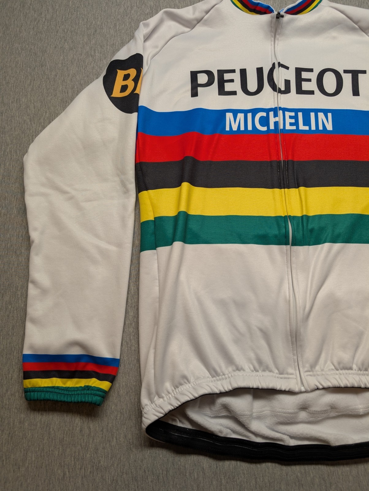 Michelin Peugeot Long Sleeve Cycling Jersey Size 3XL 100% Polyester Thermal