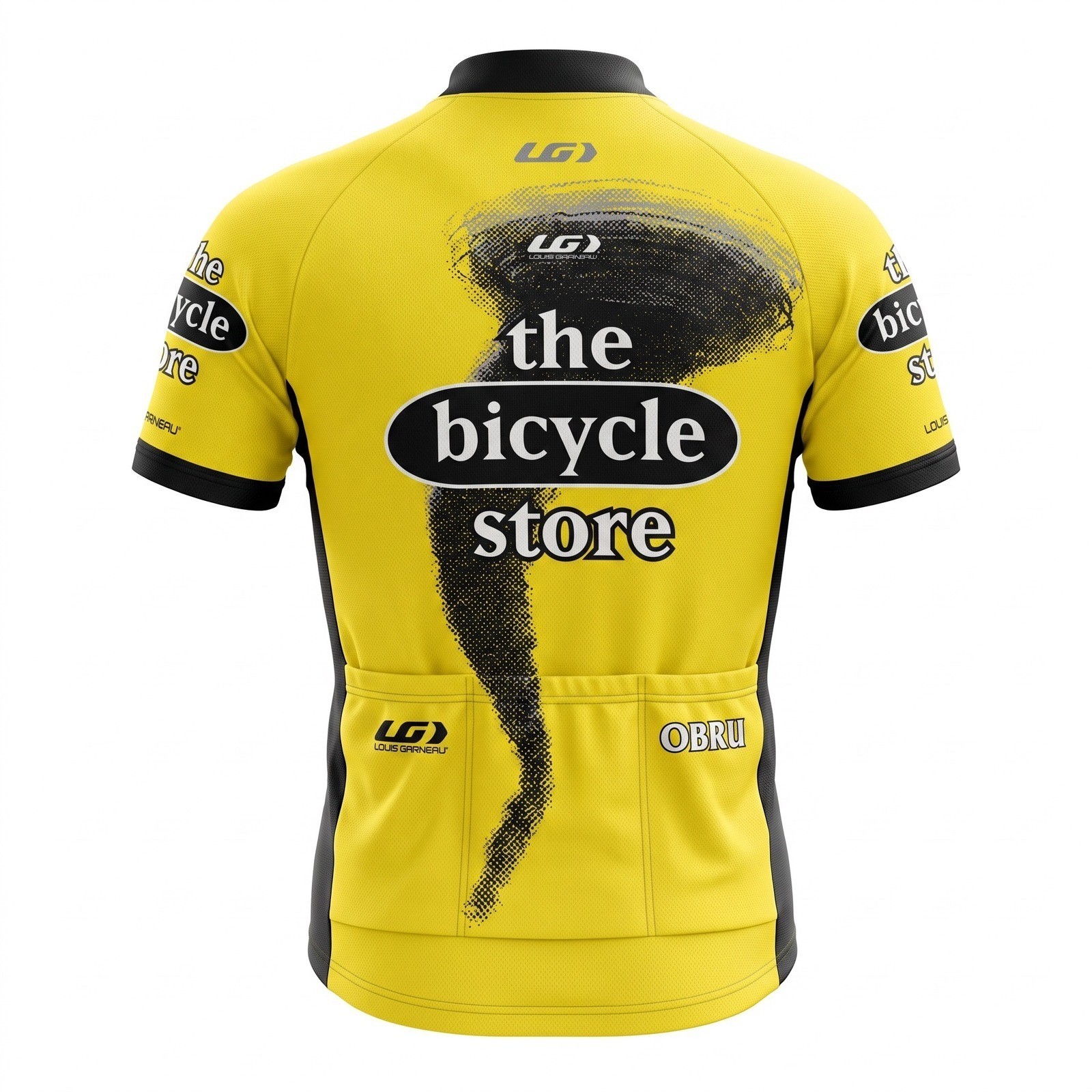 Louis Garneau Mens The Bicycle Store OBRU Cycling Jersey Yellow Black Size XXL