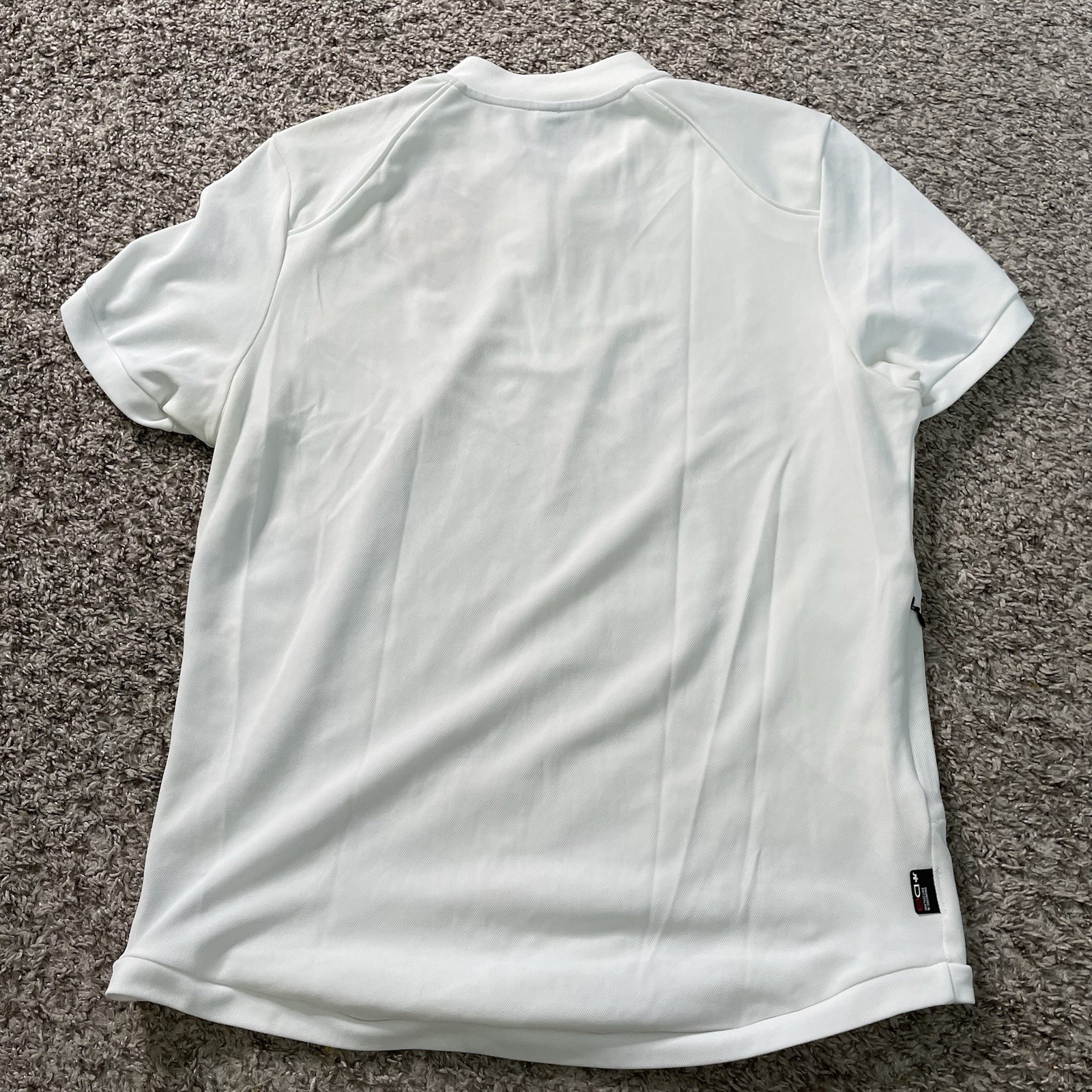 assos Cycling Shirt Mens XL White Quarter Zip Collared EUC Pocket