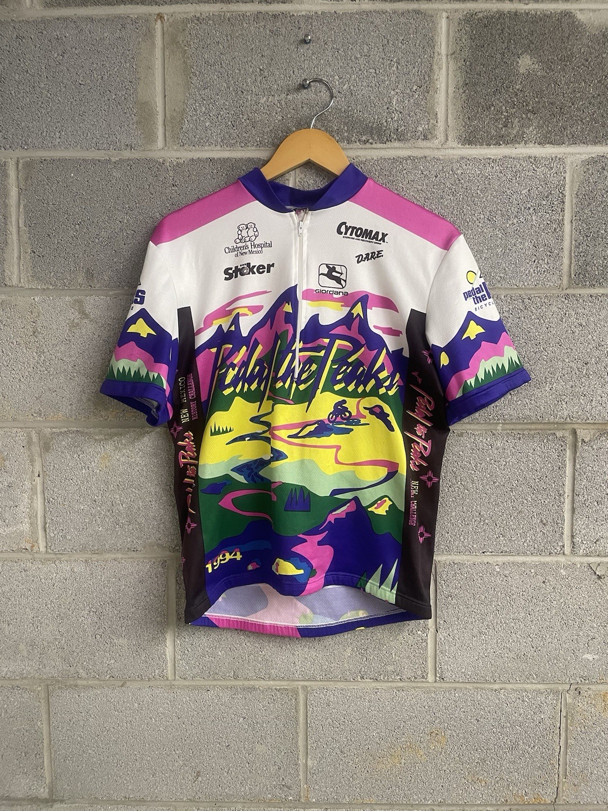 Vintage 1994 Cycling Jersey 1/4 Zip Pedal The Peak Large Made In Italy