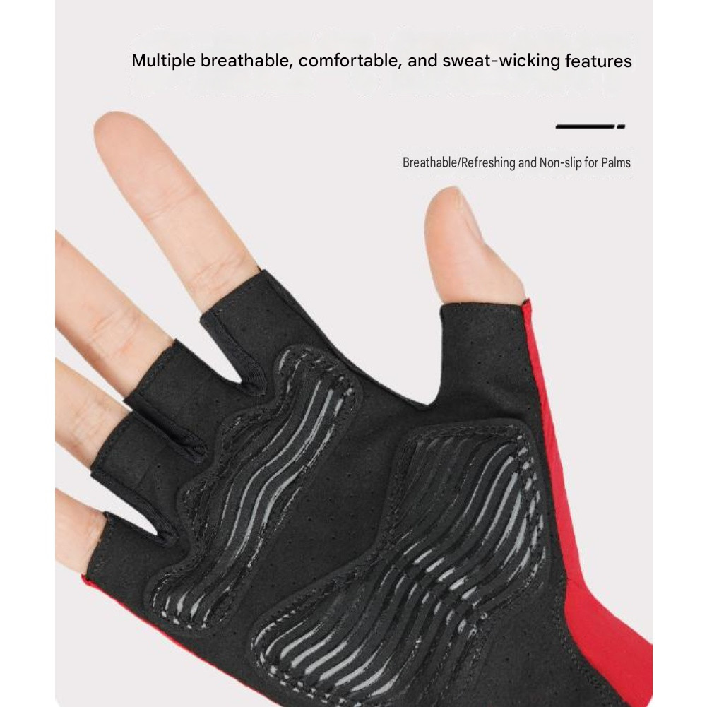 Unisex Cycling Gloves Short Finger with Moisture Wicking Polyester Fabric