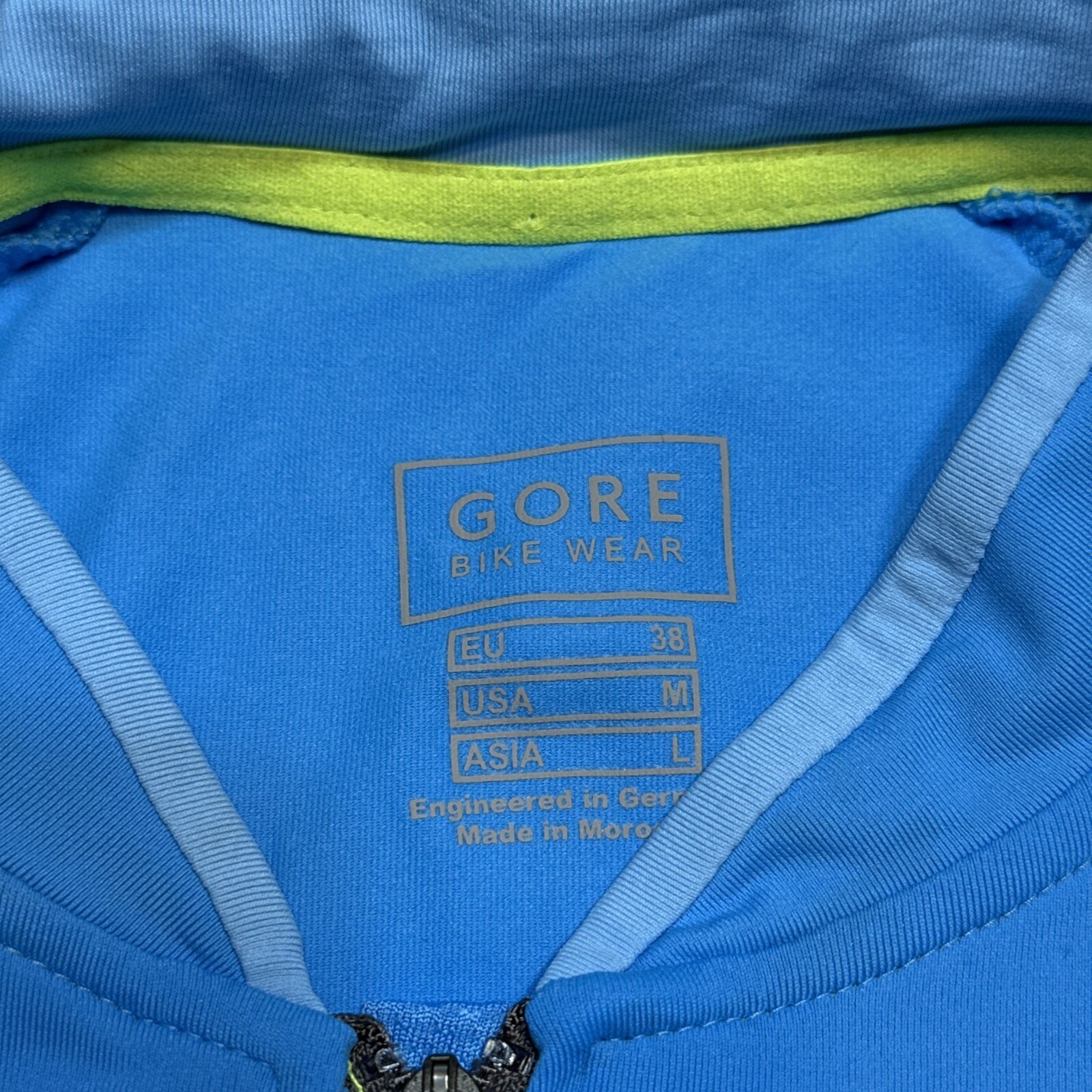 Gore Bike Wear Cycling Jersey Mens Medium Blue Full Zip Lightweight