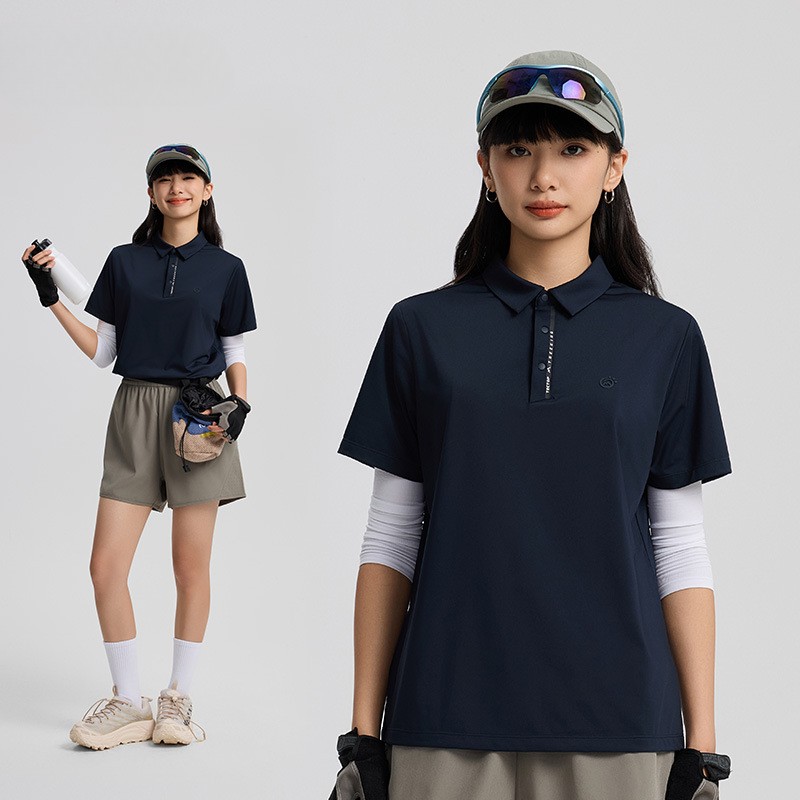 2025 Spring Summer New Women and Men Short Sleeved T-Shirt with Lapel Collar