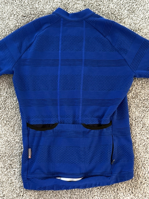 Cafe du Cycliste Cote d’Azur Mens Small Thermal Stretch Jersey NWOT Blue Reflect