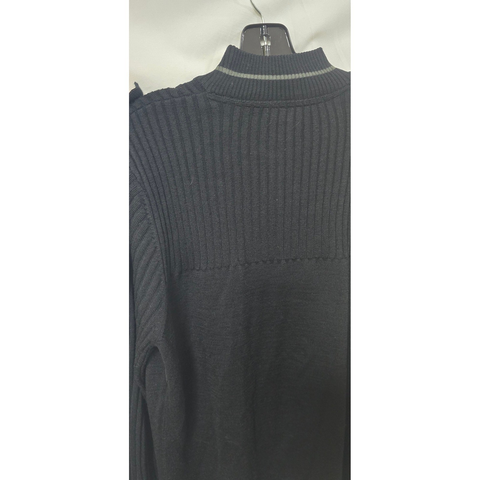 Pearl Izumi men L wool blend ribbed 3/4 zip long sleeve black cycling base layer
