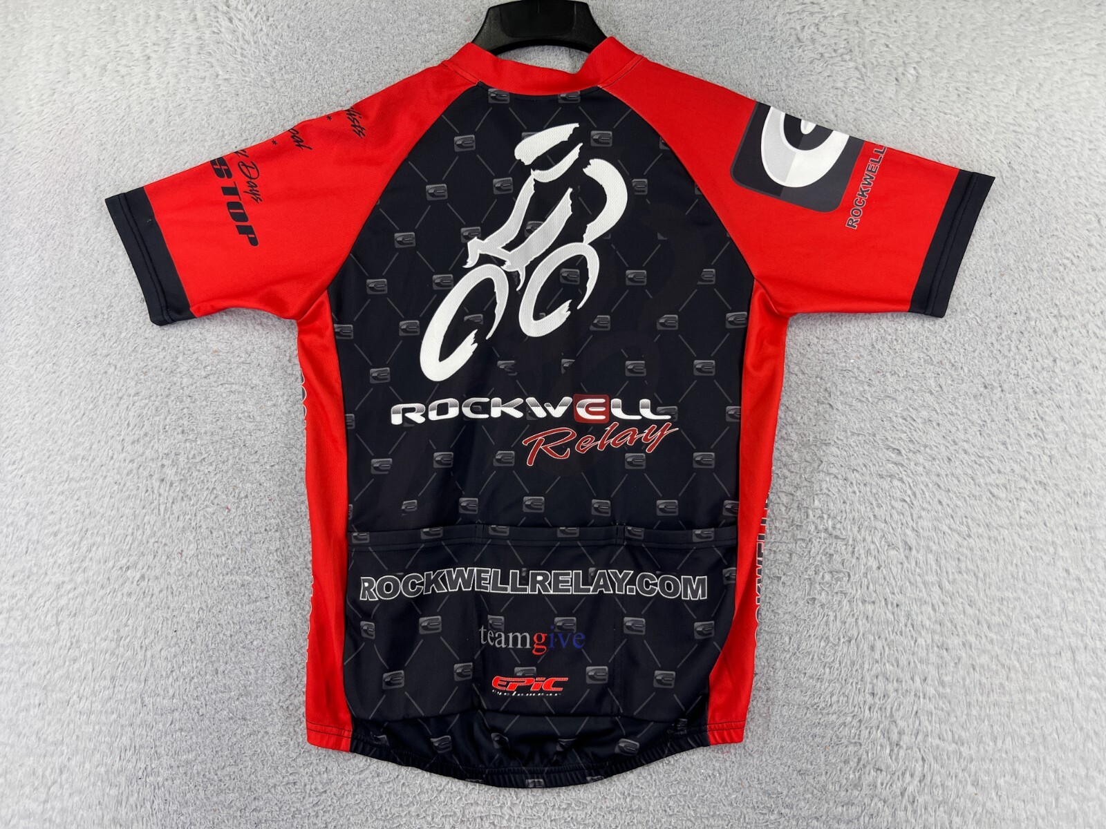 Epci Cycling Jersey Adult Medium Red Black Full Zip Pockets Polyester Rockwell