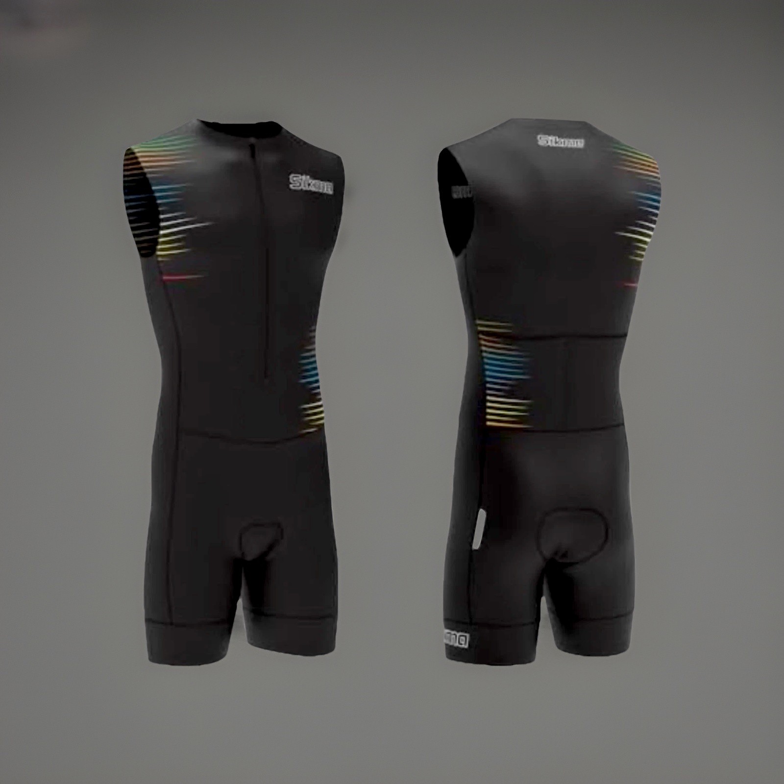 Sikma Men’s Sublimated Cycling Skinsuit Gel Padded Triathlon One Piece Suit+gift