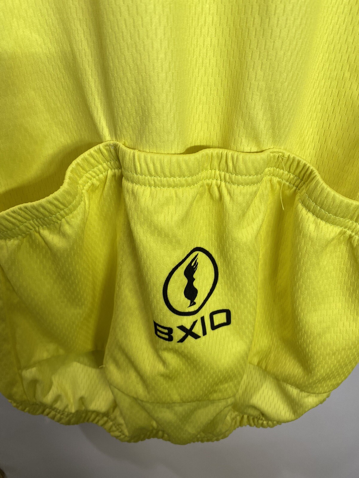 BXIO Cycling Jersey Full Zip 3 Back Pockers Yellow Size L ( Pit.21 Length 24in.)