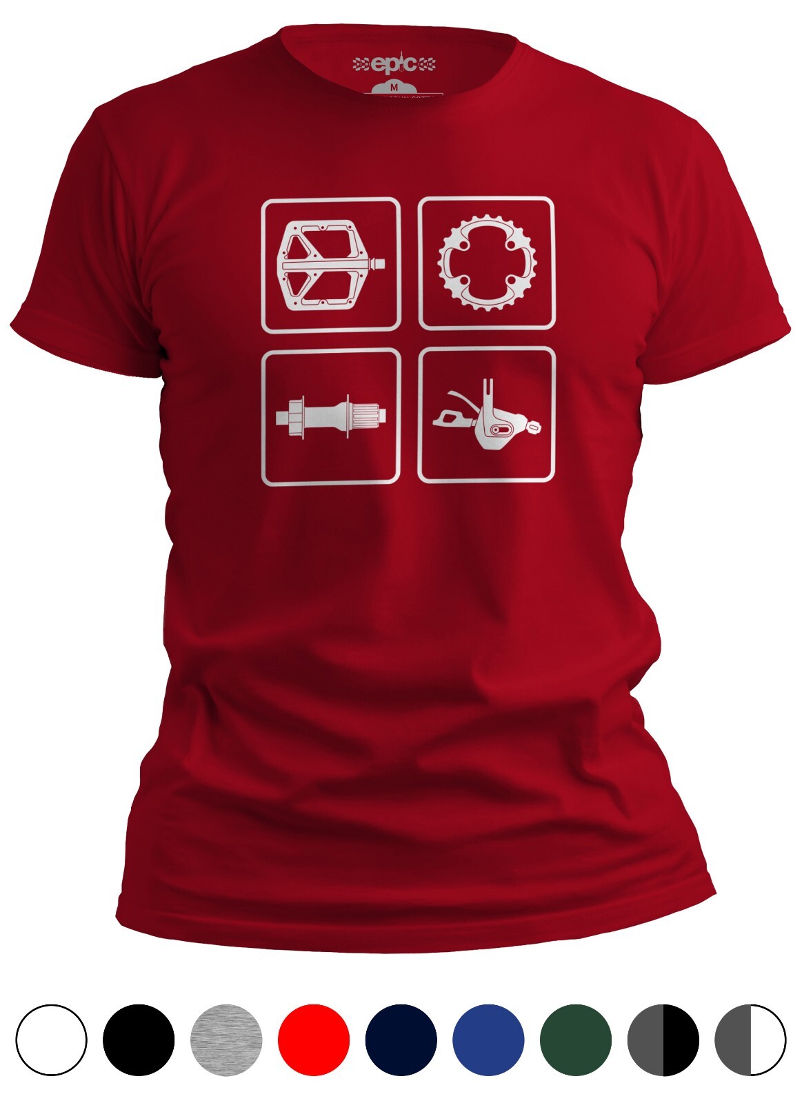 Bike Tech MTB Cycling T-Shirt – Bicycle Component Montage, Gift for Cyclists