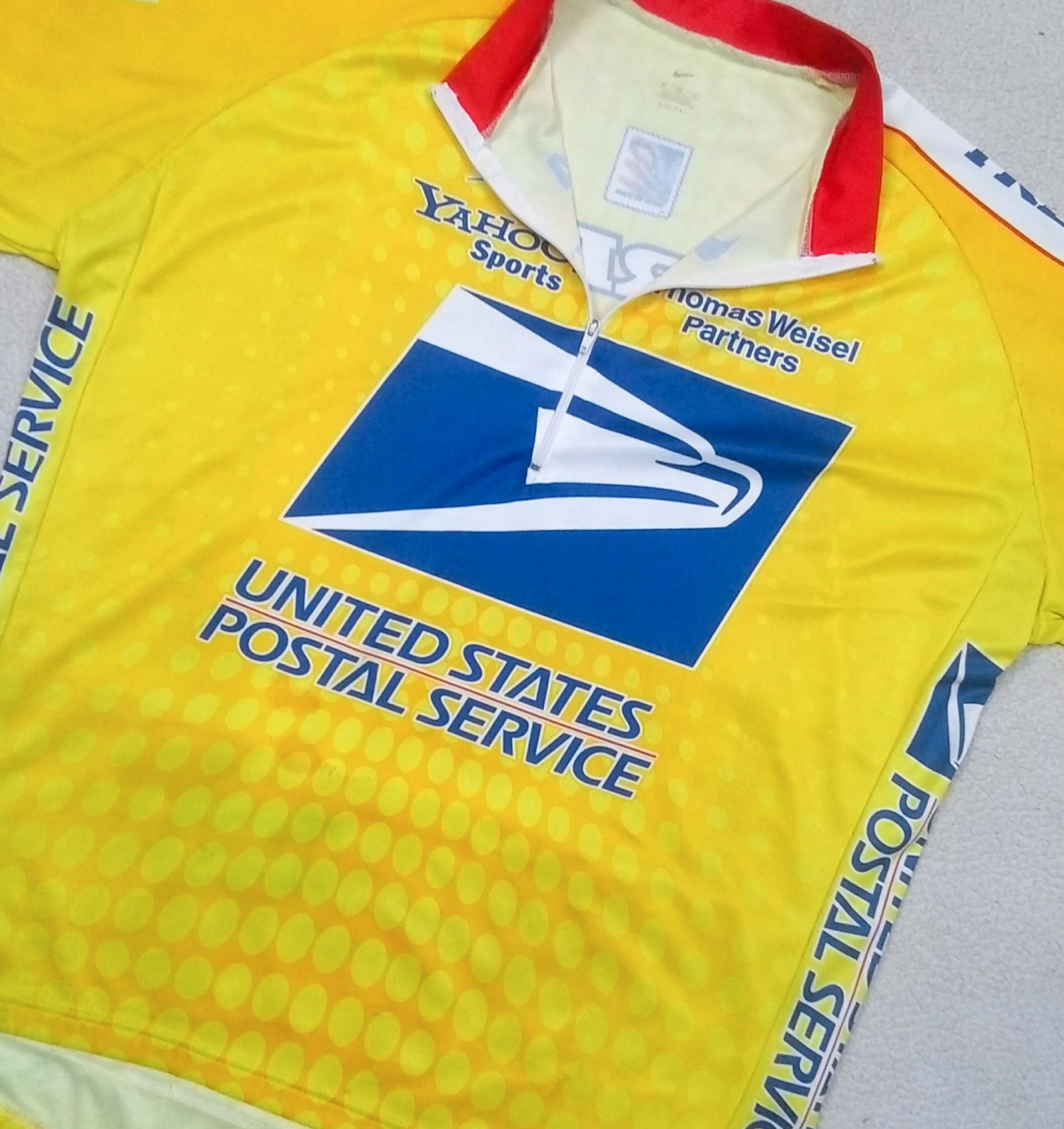 RARE VTG 2003 USPS TREK Yellow Ed. nike Cycling Jersey Lance Armstrong fits 2XL