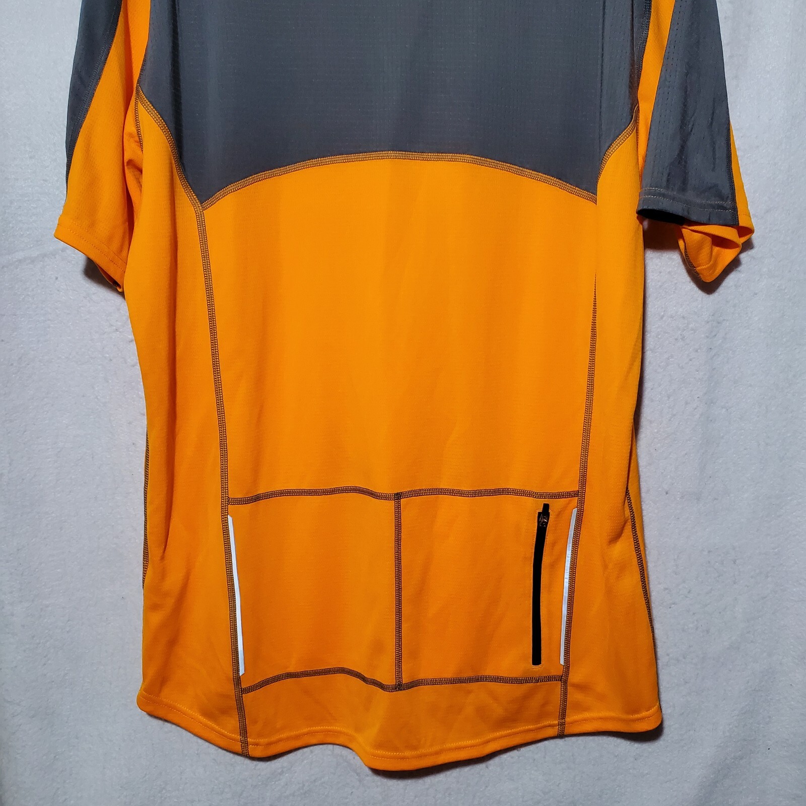 TRAYL Cycling Shirt Orange Gray Bike Jersey Short Sleeve Men’s Large