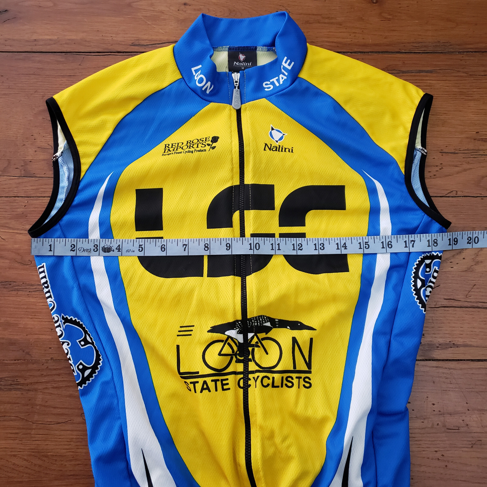 Nalini Cycling Jersey Mens Medium Sleeveless Loon State Cyclists M Yellow Blue