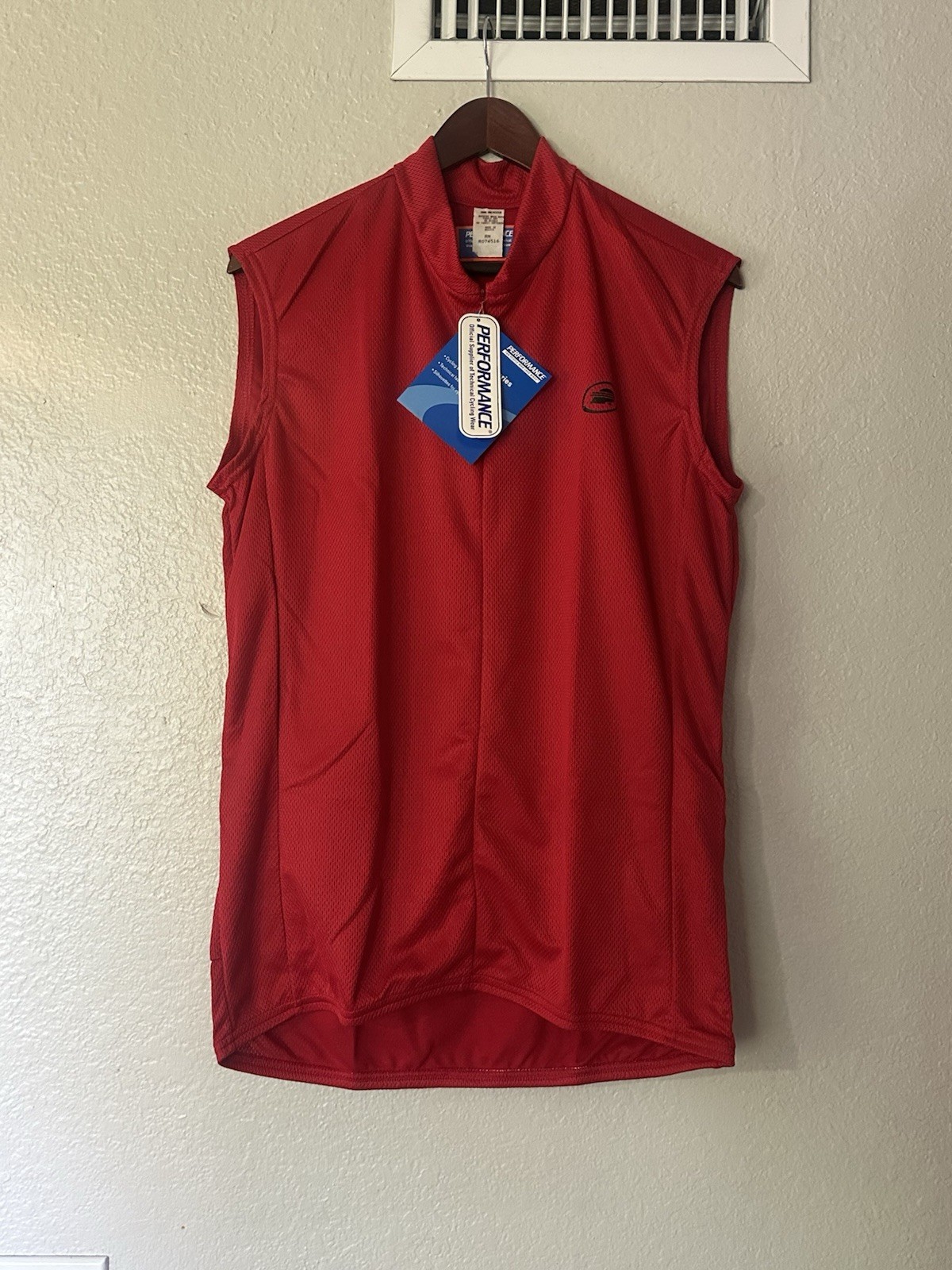 Performance Bicycle Cycling Shirt Mens XL Red Pockets in Back At Waist