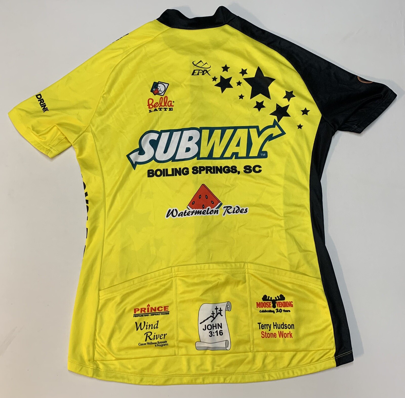 EPIX Bike Cycling Riding Jersey Sz L Chest 37” Subway Bicycle Time Rize EUC