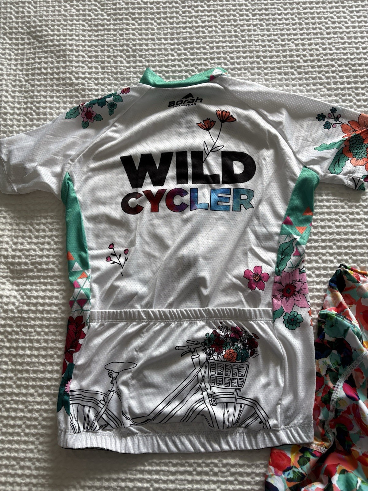 Wild Cycler Women’s Small And XS Cycling Kit Zip Top And Bottoms Floral And Teal