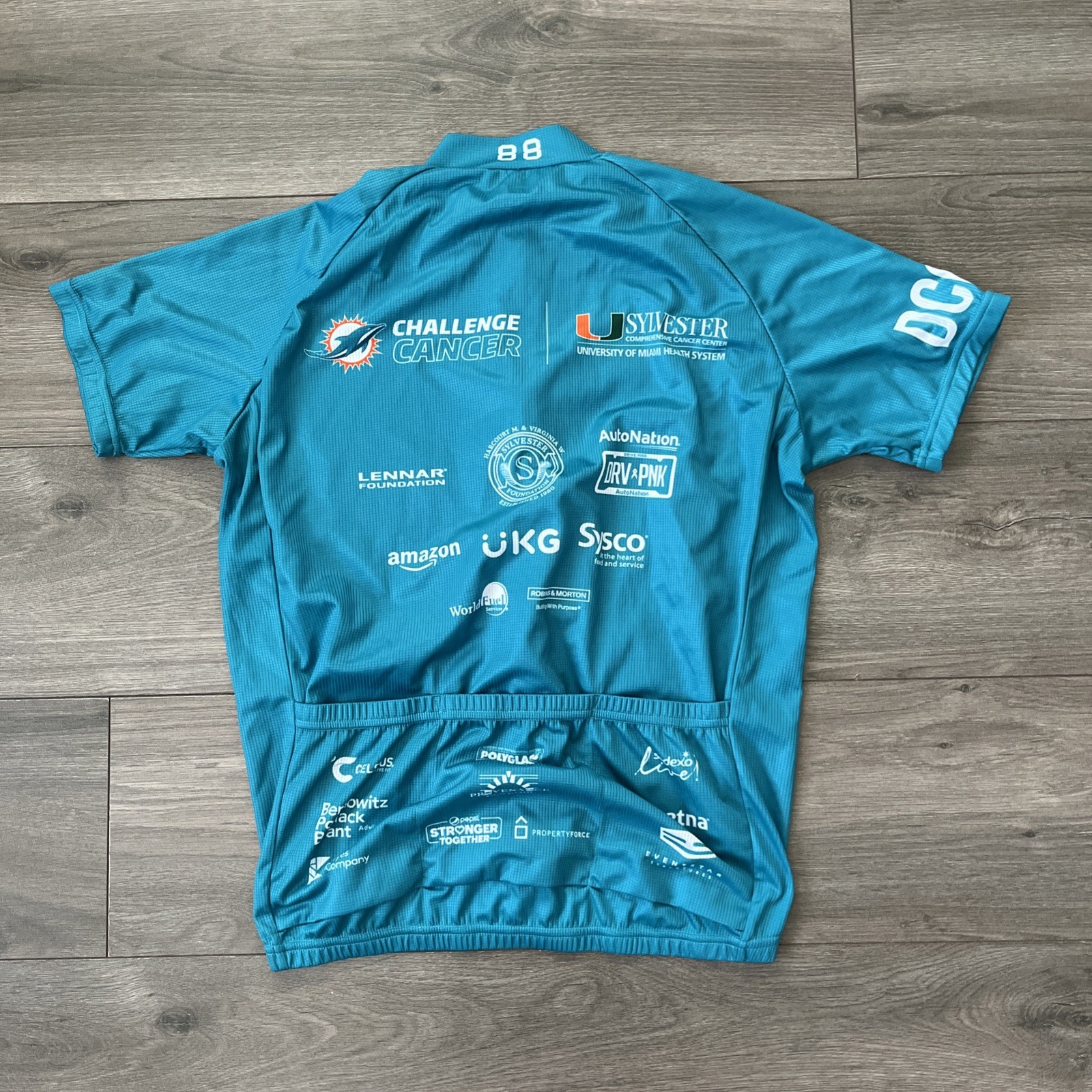 Primal Cycling Jersey Mens M Full Zip Short Sleeve Miami Dolphins Challenge
