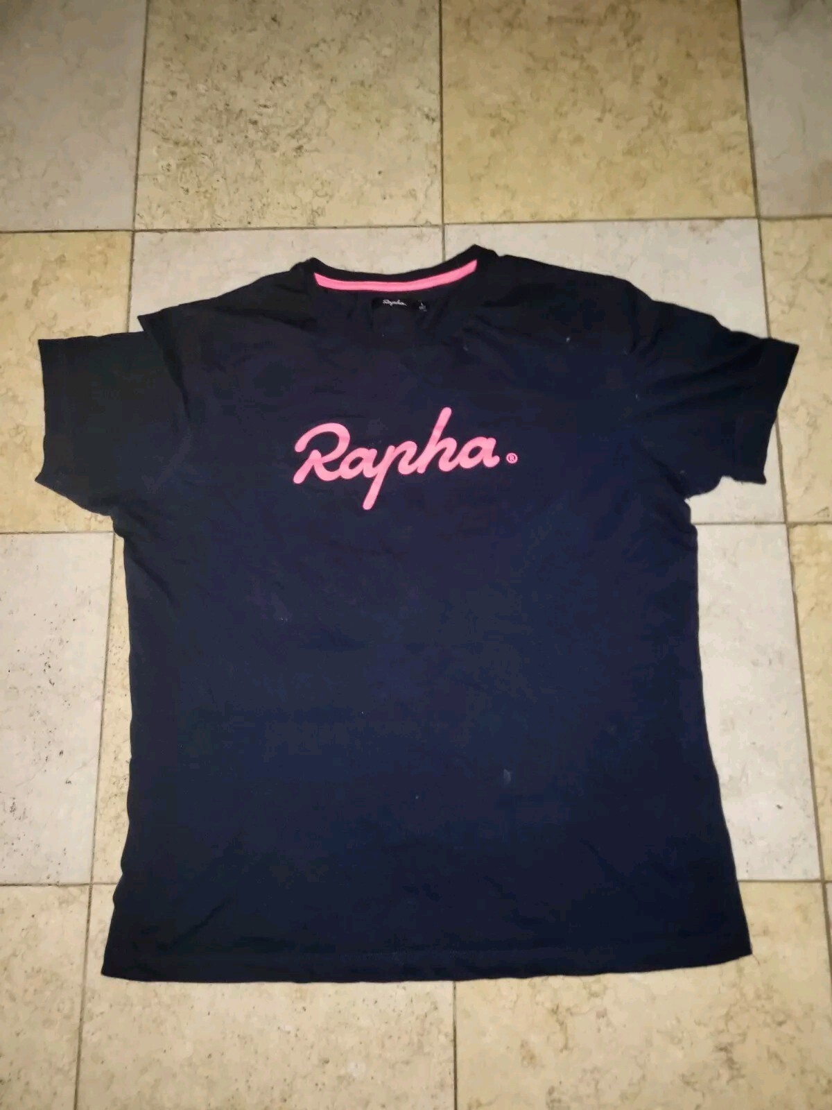 Rapha Shirt Womens Large Blue Cycling Biking Bike Cotton Logo Top Tee