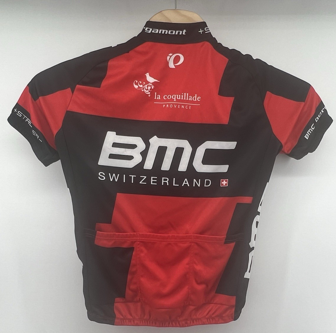 Pearl Izumi Cycling Jersey Mens Small BMC Switzerland Full Zip Red Black White