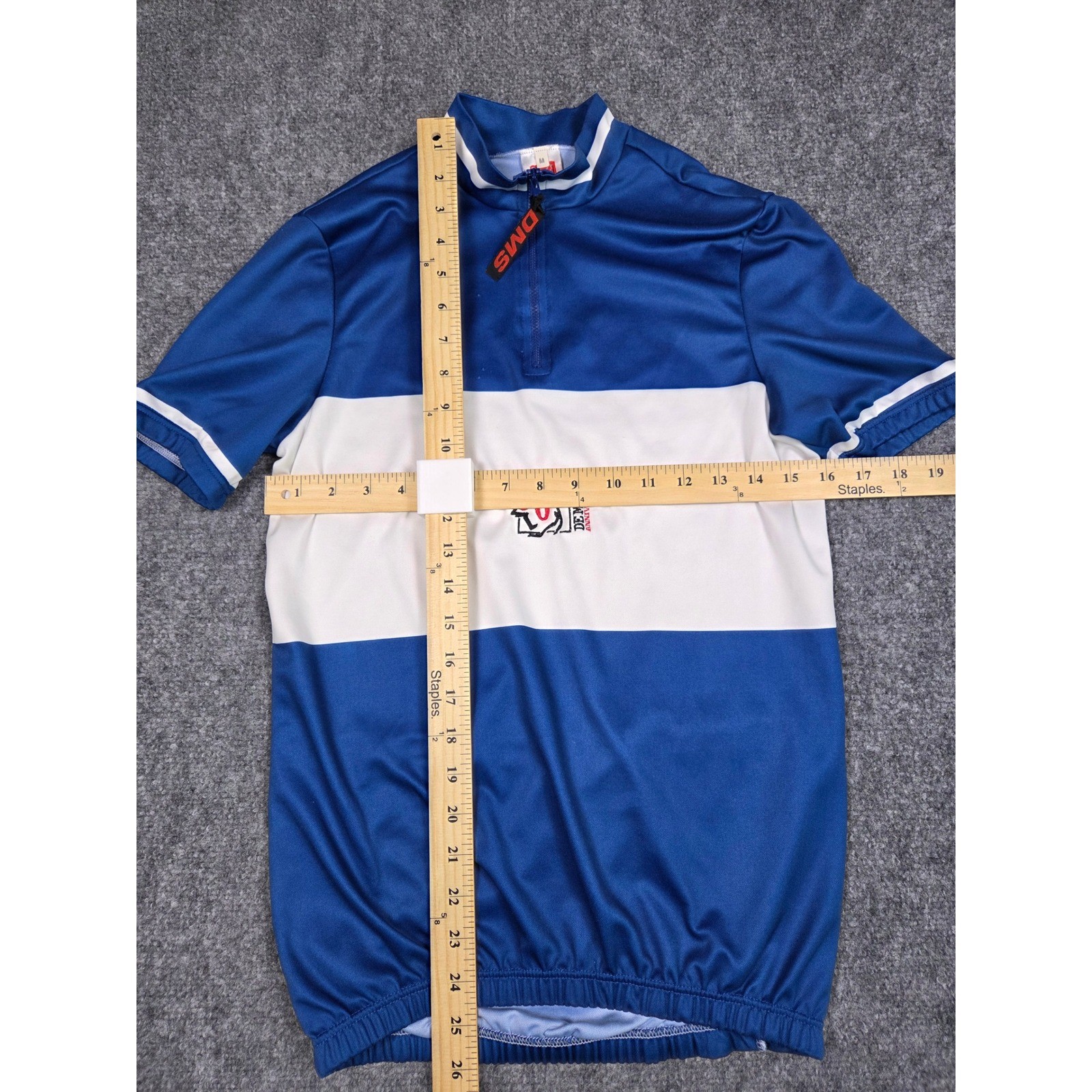 De Marchi Cycling Jersey Mens Medium 1/4 Zip Blue 50th Anniversary Made in Italy