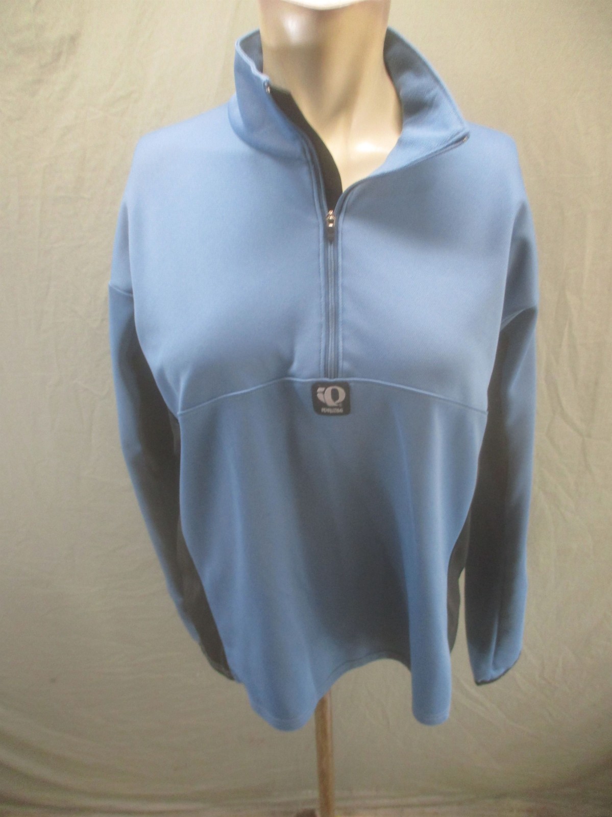 Pearl Izumi Size L Womens Blue Cycling 1/4 Zip Stretch Activewear Pull Over 257