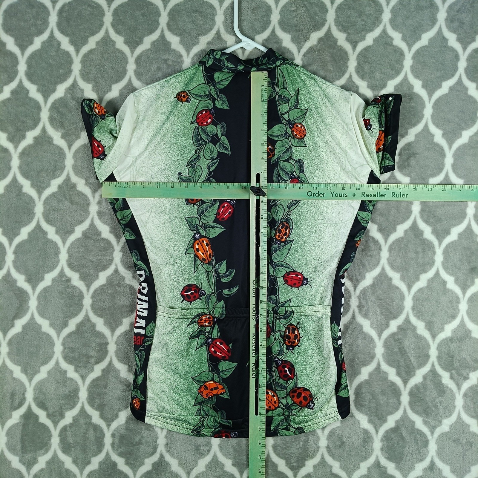 Primal Wear Cycling Jersey Women Medium Green Ladybug U Bug Me 3/4 Zip