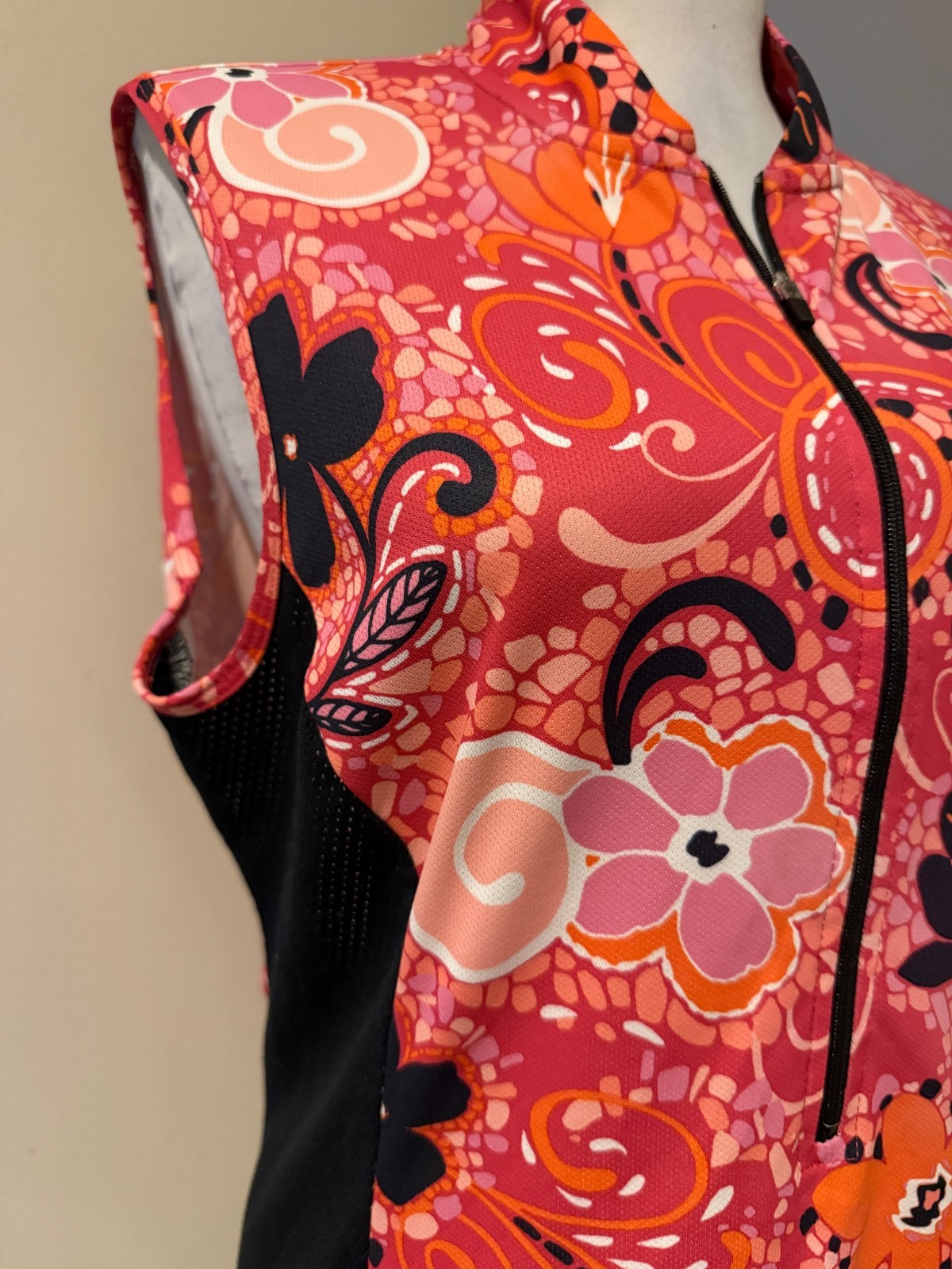 TERRY Womens Sleeveless Floral Cycling Shirt Top – Sz Large